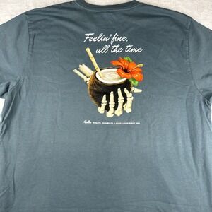 NWT Katin Coral Feelin' Fine Tropical Drink Organic Cotton Surfer T-Shirt Mens L